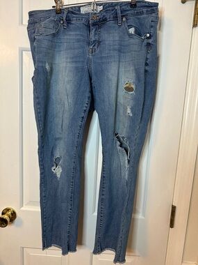 Torrid Boyfriend Medium Blue Distressed Jeans